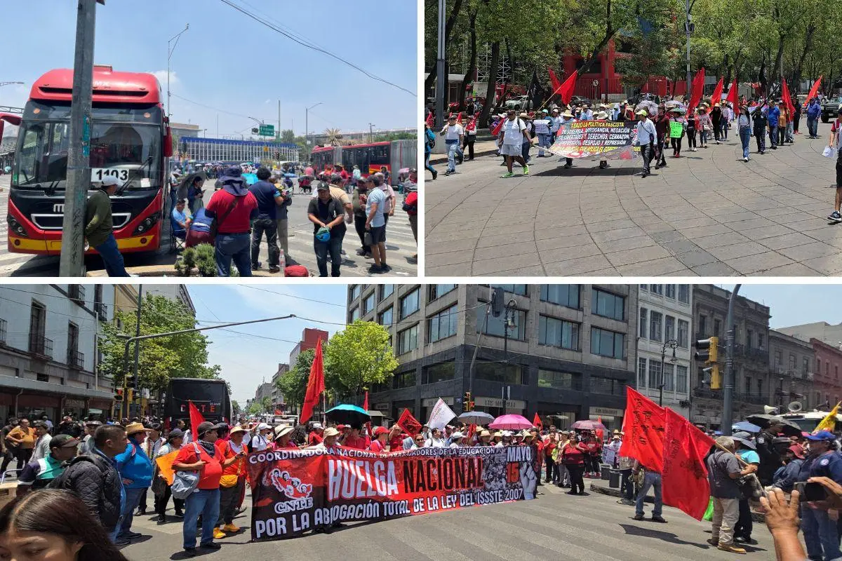 Marchas y bloqueos de la CNTE Foto: Mario Flores, Posta CDMX l Canva