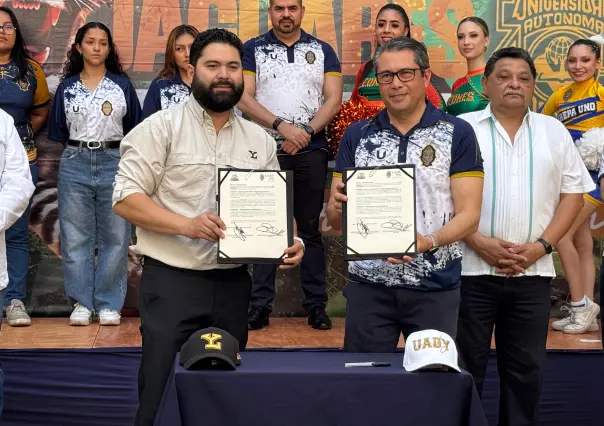Firman convenio la UADY y los Leones de Yucatán en materia deportiva y educativa