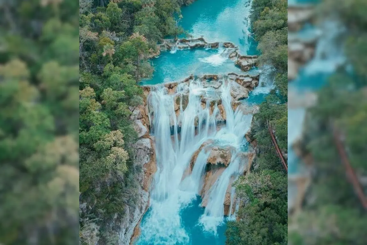 Conoce esta hermosa cascada que forma parte de la Ruta Turquesa en San Luis Potosí | Foto: Perla Herrera