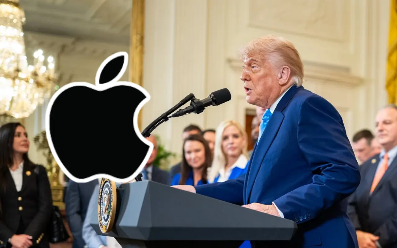 Donald Trump y logo de Apple. Foto: X (@WhiteHouse) / (@Apple)