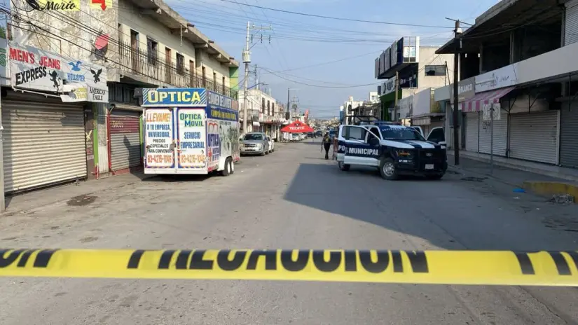 Escena del crimen en el Banco del Bienestar de Monclova / Foto: El Monclovense