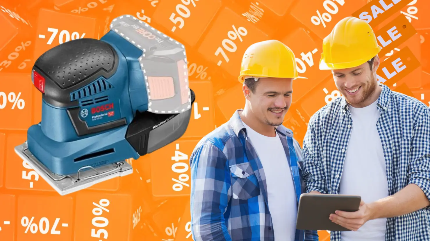 The Home Depot te regala un kit de 2 baterías en la compra de una lijadora orbital. Foto: Canva | The Home Depot.