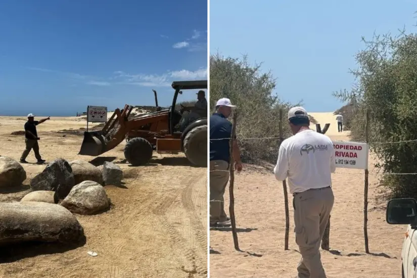 Ciudadanos celebran reapertura de accesos a playas en Todos Santos. Foto: Delegación Todos Santos B. C. S / Facebook