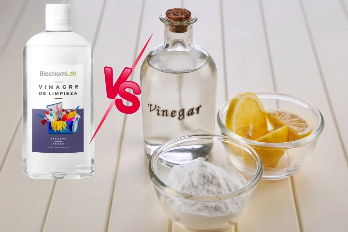El vinagre de limpieza tiene una mayor concentración, por ello, se recomienda no utilizarlo de forma directa. Foto: Canva | Amazon