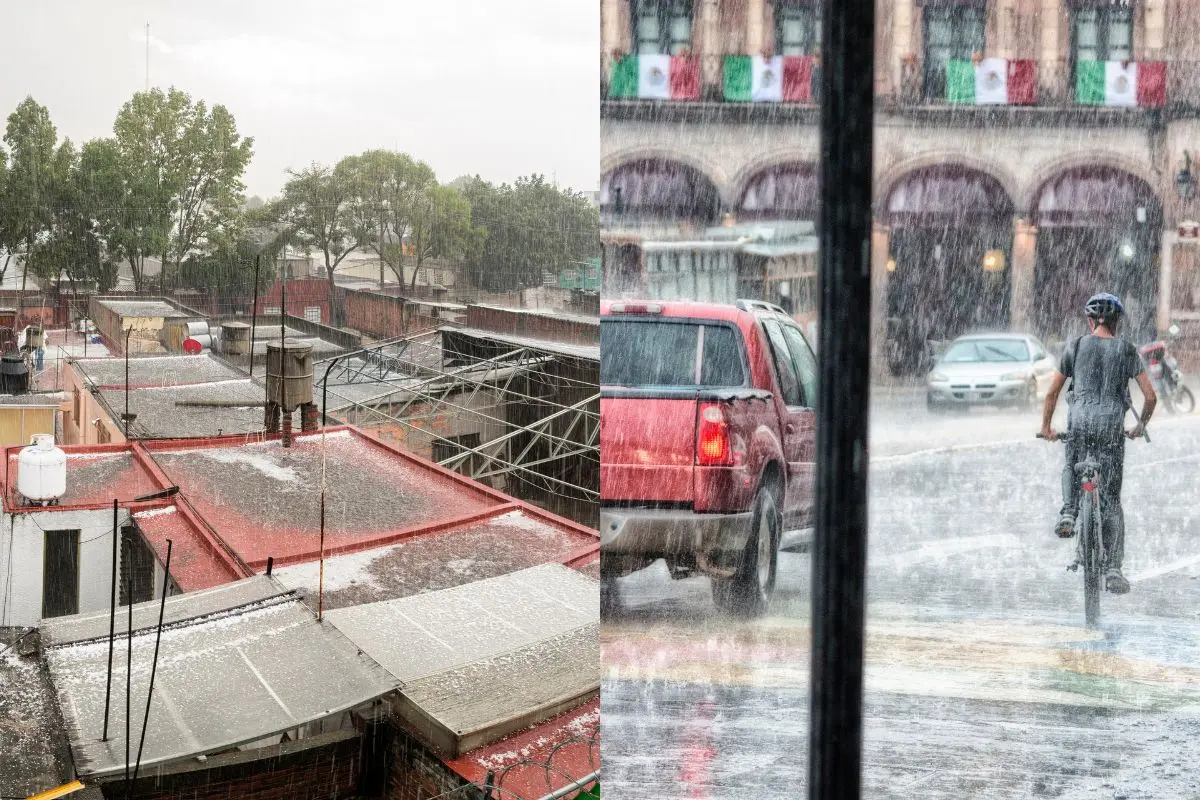 Techos con granizo, fuerte lluvia en CDMX.     Foto: Canva