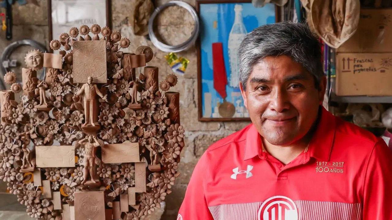 Artesanos del Edomex entregarán Árbol de la Vida al Club Toluca en la final de la Liga MX. Foto: SECRETARÍA DE CULTURA Y TURISMO