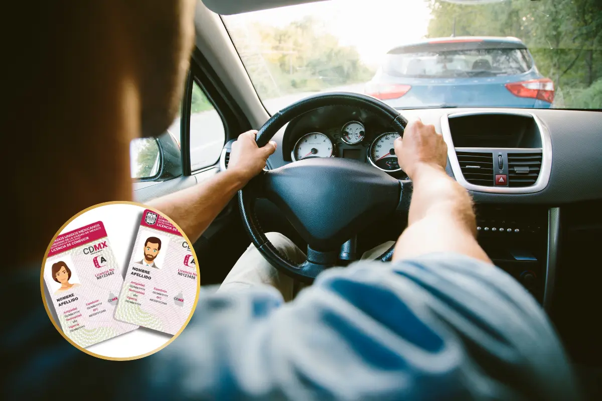Hombre conduciendo, ejemplo de Licencia Permanente. Foto: mexcarcenter y Canva