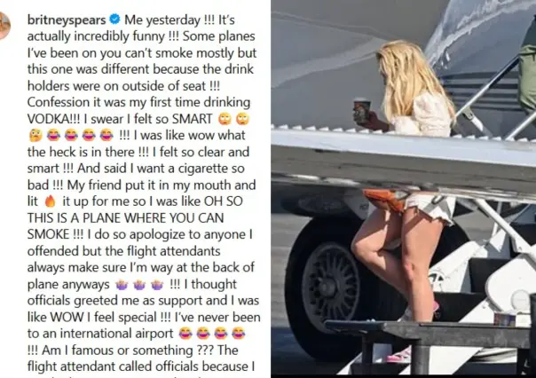 Britney Spears causa escándalo en vuelo de Cabo a Los Ángeles: bebió, fumó y fue detenida