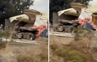 Zanahorias por toda la autopista: volcadura de tráiler complica circulación en Peñón-Texcoco