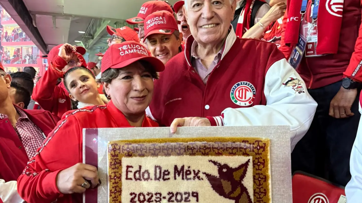 Delfina Gómez destacó el esfuerzo del equipo escarlata y celebró su victoria. Imagen: GEM