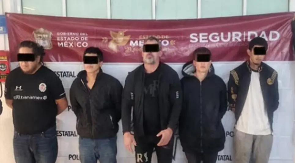Un operativo conjunto en el Estado de México permitió la captura de “Tibu” y cuatro sujetos más. Imagen: Secretaría de Seguridad