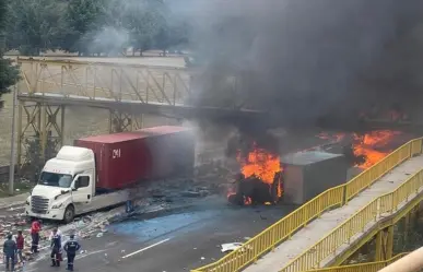 Volcadura provoca incendio en la México-Toluca; esto reportan las autoridades