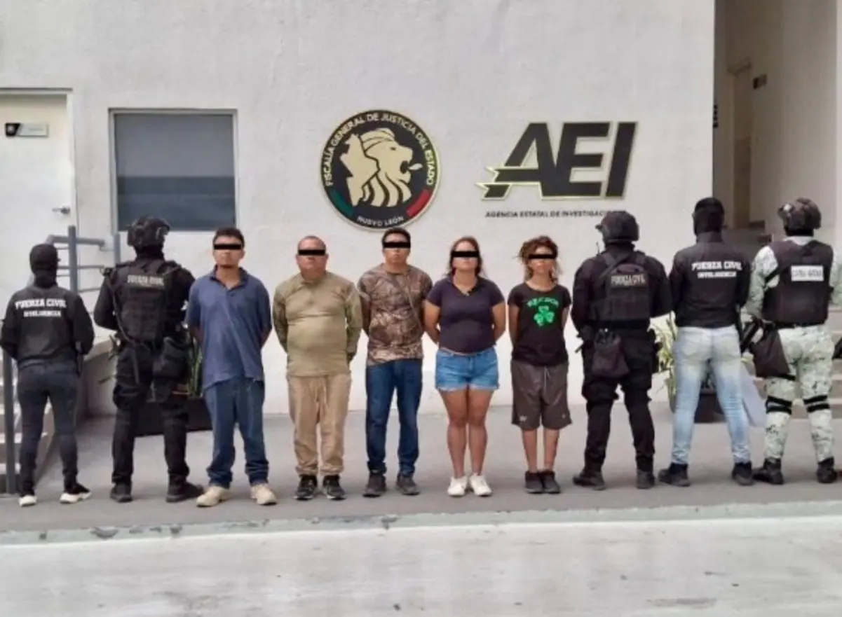 La intervención de la Fuerza Civil fue crucial para la localización y captura de este presunto jefe criminal. Foto: Secretaría de Seguridad Pública de Nuevo León.