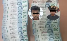 Detienen a 2 hombres con billetes falsos en Salinas Victoria