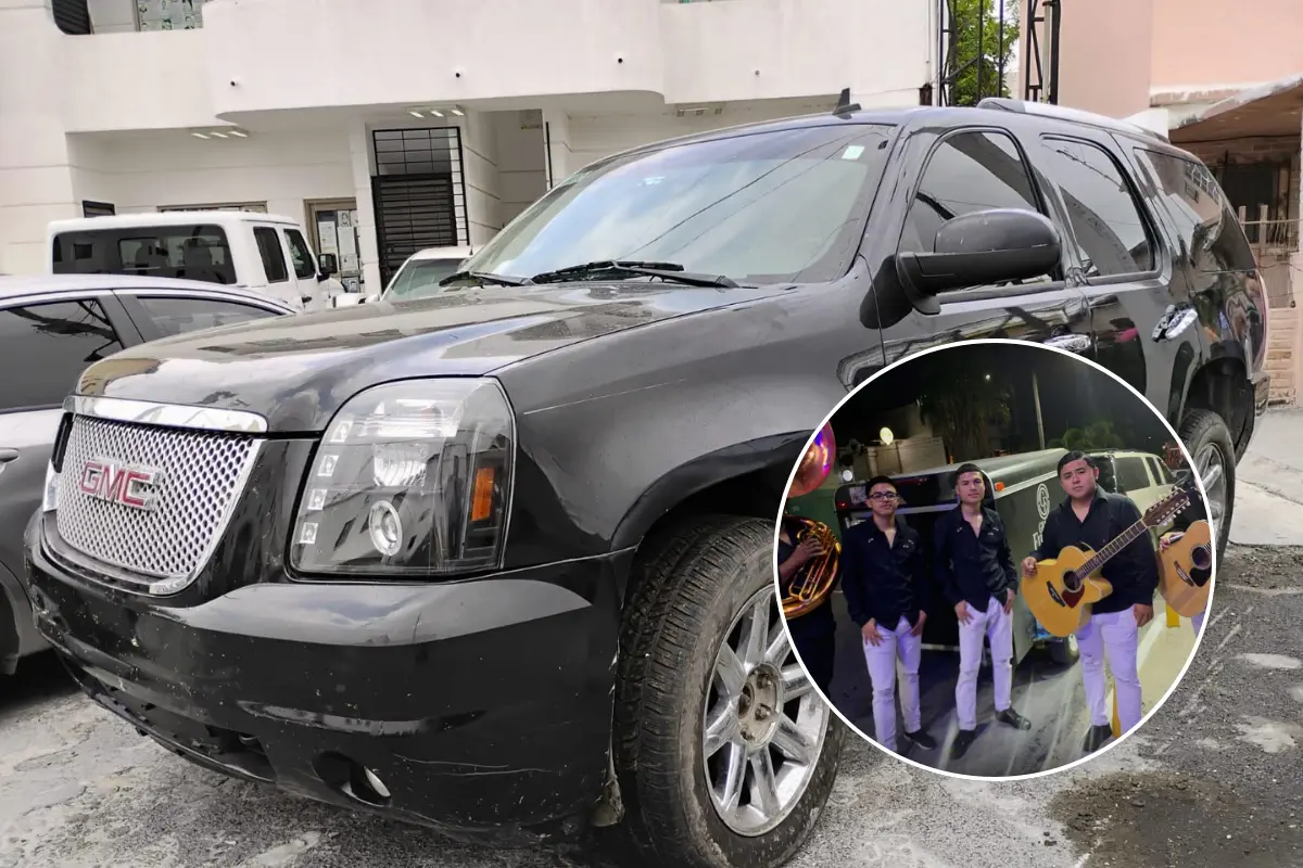 La camioneta de Grupo Fugitivo fue localizada en una colonia de Reynosa; el paradero de los músicos aún es desconocido. Foto: Ramón Sánchez
