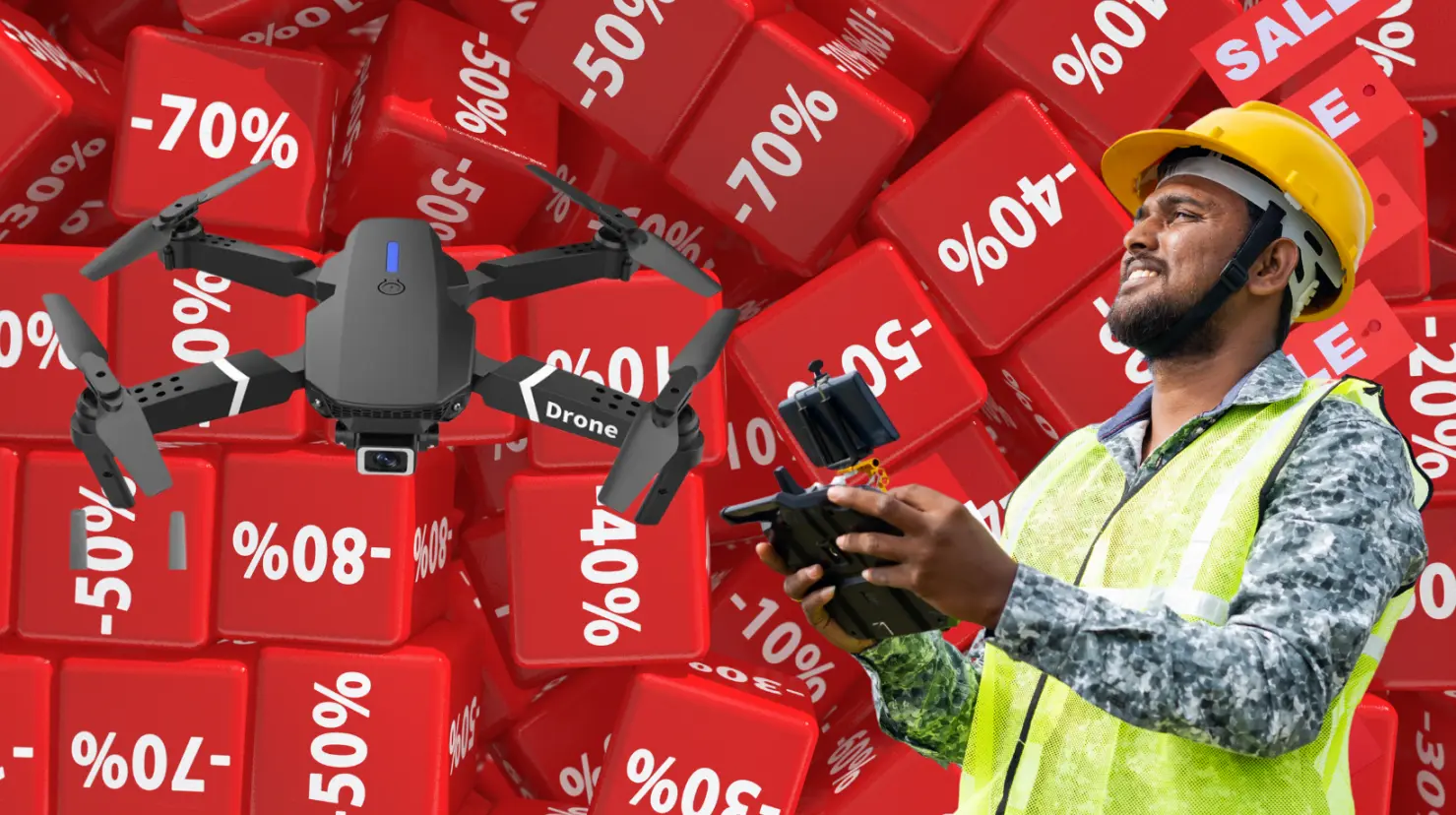 Hot Sale 2025 AliExpress tiene un dron profesional por solo 278 pesos. Foto: Canva | AliExpress.
