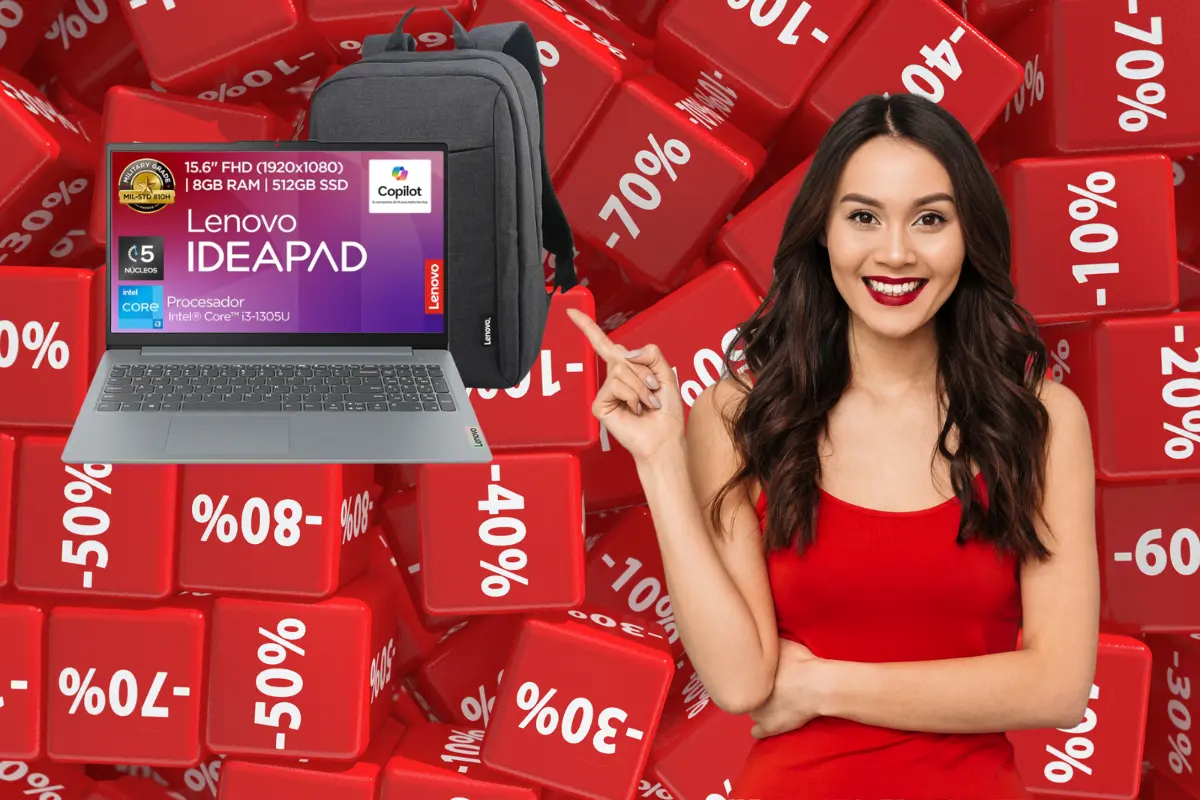 La laptop Lenovo IdeaPad Slim 3 que está en oferta en Amazon es Touchscreen y tiene financiamiento hasta 24 meses sin intereses con una tarjeta de crédito. Foto: Amazon | Canva