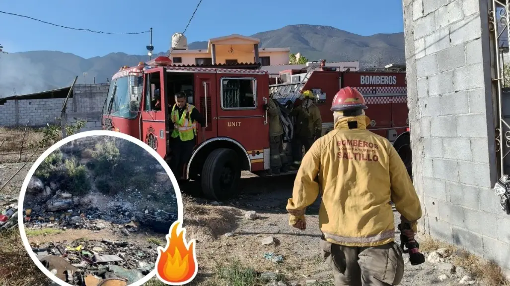 Incendio en Lomas de Zapalinamé: arroyo repleto de basura desata caos en Saltillo