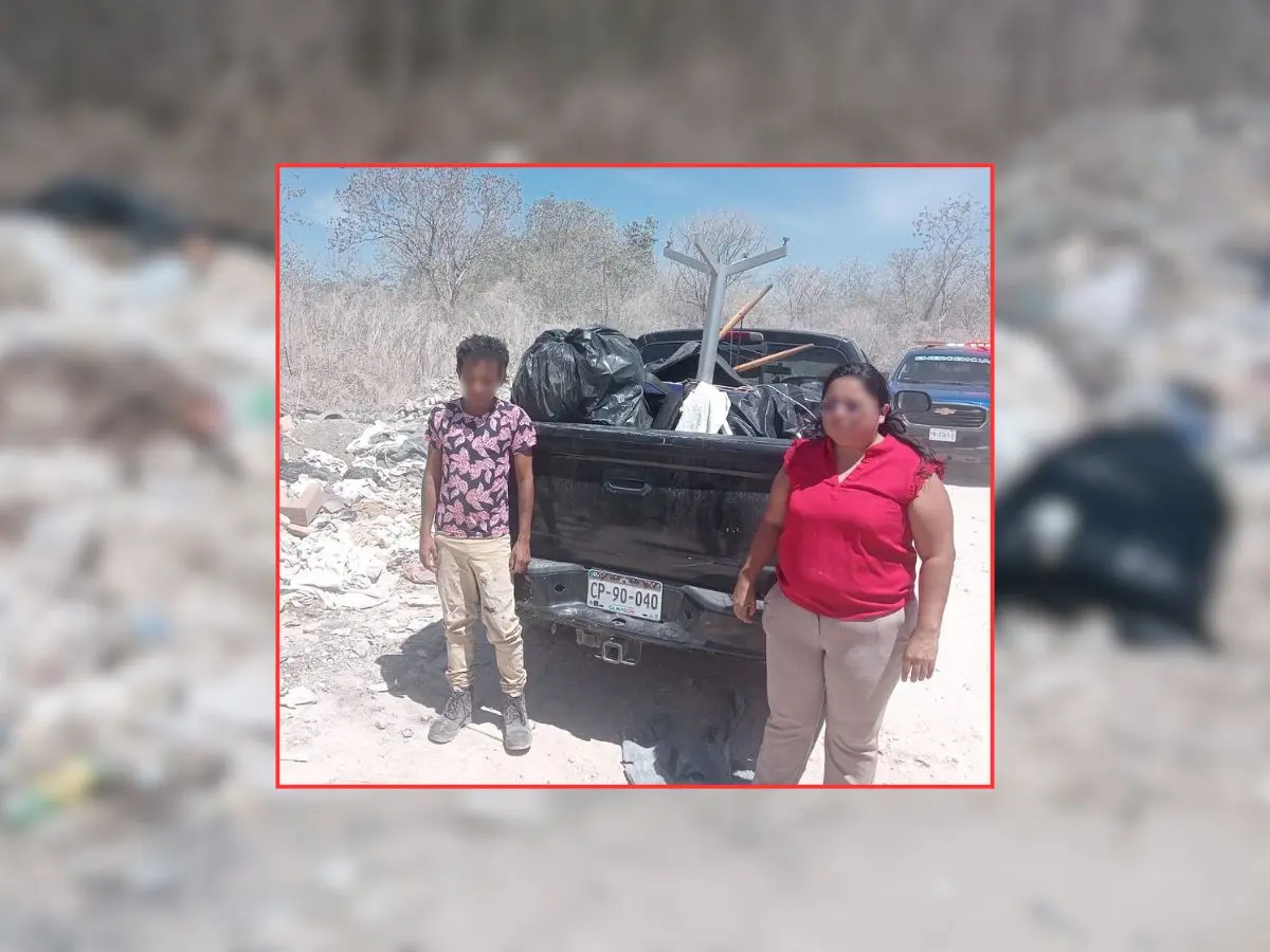 Dos personas fueron sorprendidas el martes tirando basura en una zona de terracería por lo que fueron detenidas y llevadas a la cárcel pública de Kanasín.- Fuente Policía Municipal de Kanasín