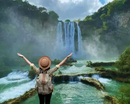Estas son las hermosas cascadas de San Luís Potosí que forma el río que nace en Tamaulipas