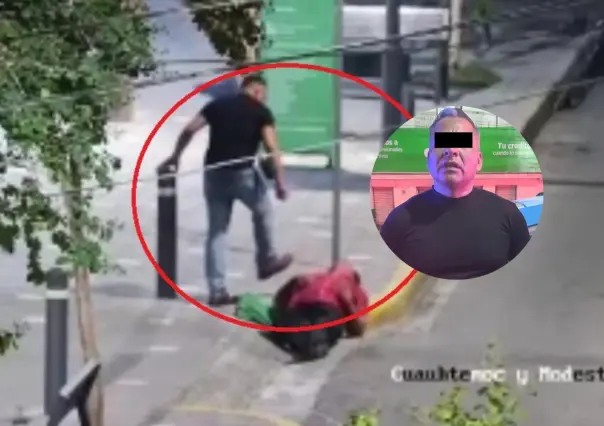 VIDEO | Detienen a hombre tras ser captado agrediendo a una persona en Monterrey