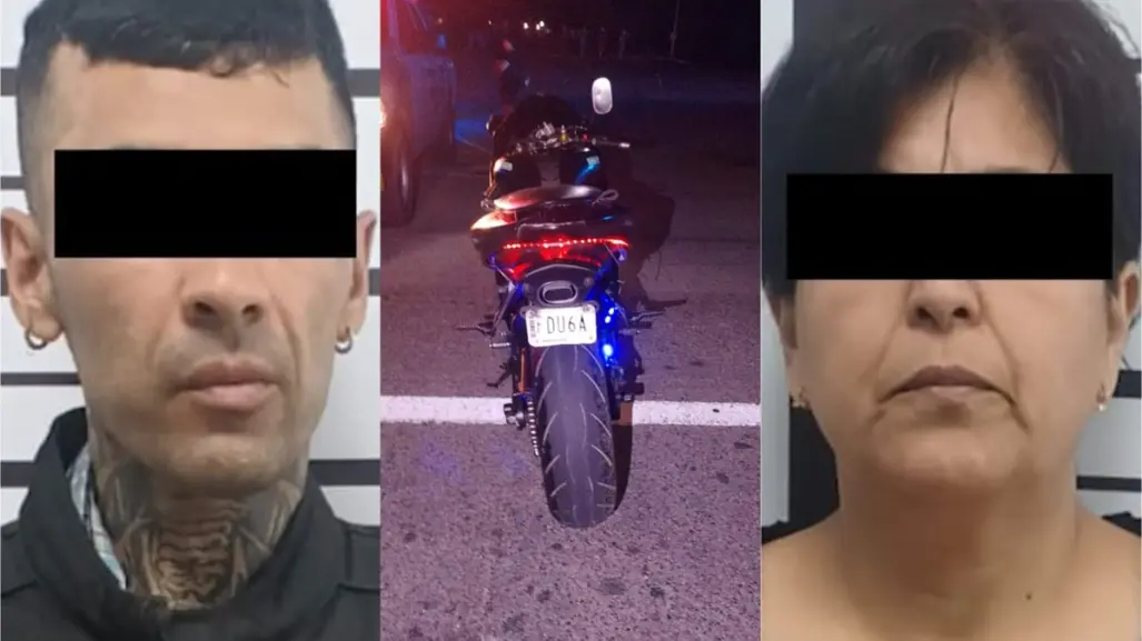 Pareja es detenida en moto robada al intentar cruzar filtro en Santiago