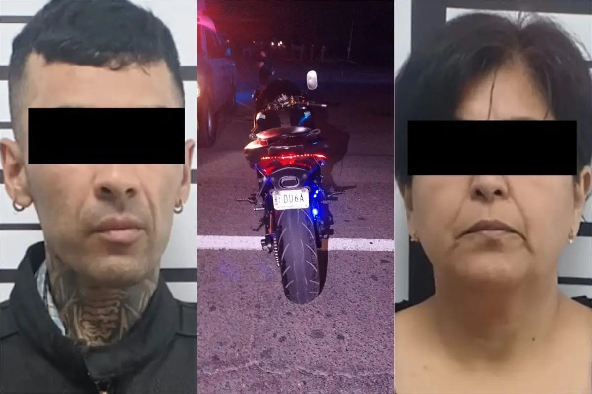 Una pareja fue detenida por agentes de la Secretaría de Seguridad Pública y Vialidad de Santiago. Foto: Secretaría de Seguridad Pública y Vialidad Santiago N.L