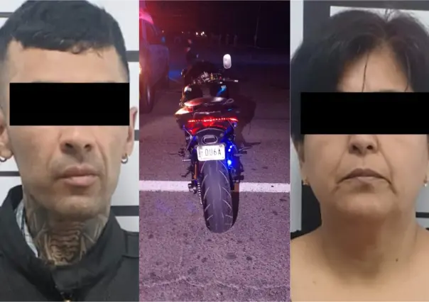 Pareja es detenida en moto robada al intentar cruzar filtro en Santiago