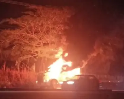 Hombres armados queman tráiler y colocan ponchallantas en Villahermosa, Tabasco