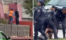 VIDEO | Graban enfrentamiento entre policías y trabajadores en Edomex