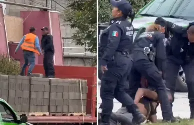 VIDEO | Graban enfrentamiento entre policías y trabajadores en Edomex