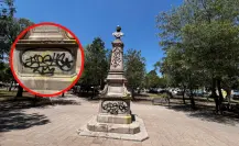 Vandalizan monumento a Benito Juárez en Barrio de Analco