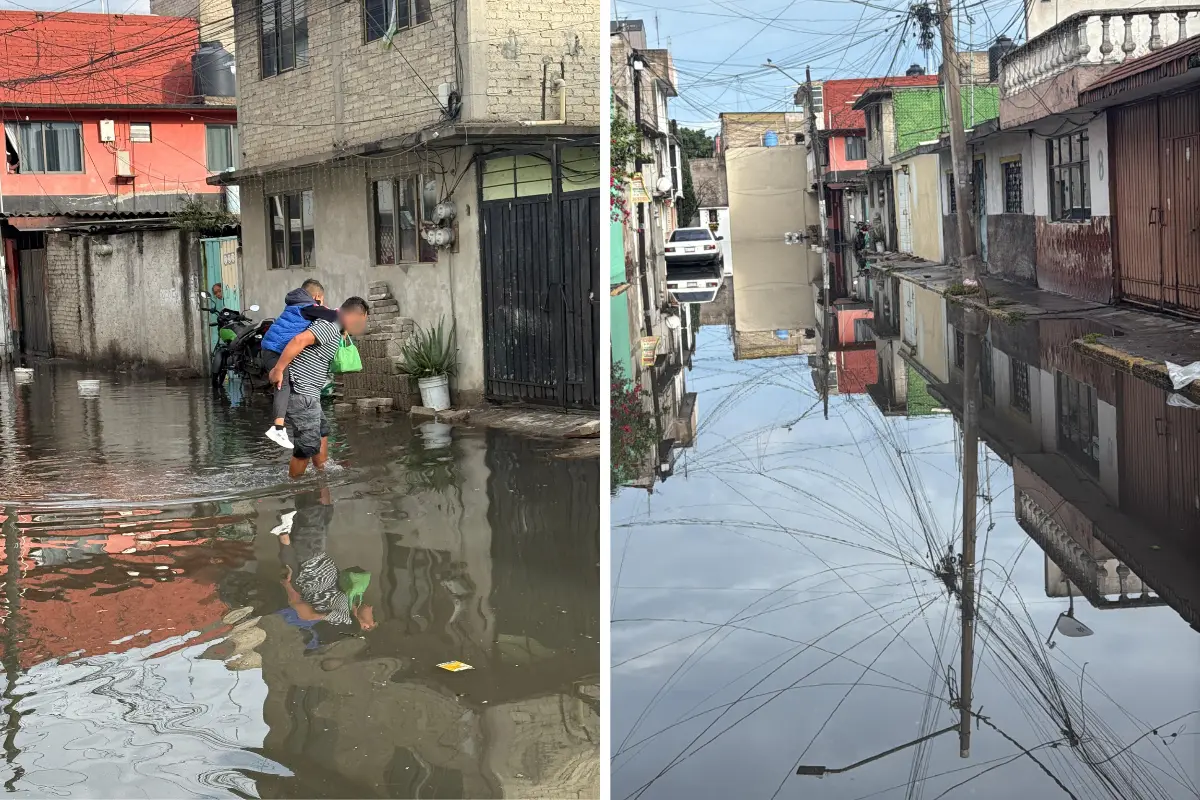 Inundaciones en la Colonia Agrícola Pantitlán en CDMX. Foto: Ramón Ramírez