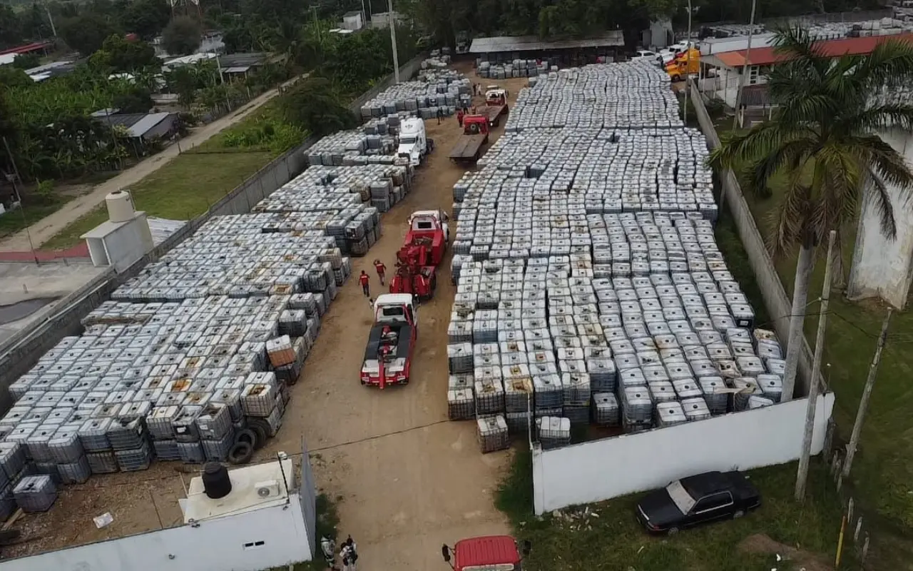 Lugar de almacenamiento de huachicol. Foto: Secretaría de Seguridad y Protección Ciudadana