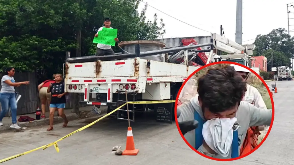 Trabajador de CFE sufre accidente en obra que viola orden judicial