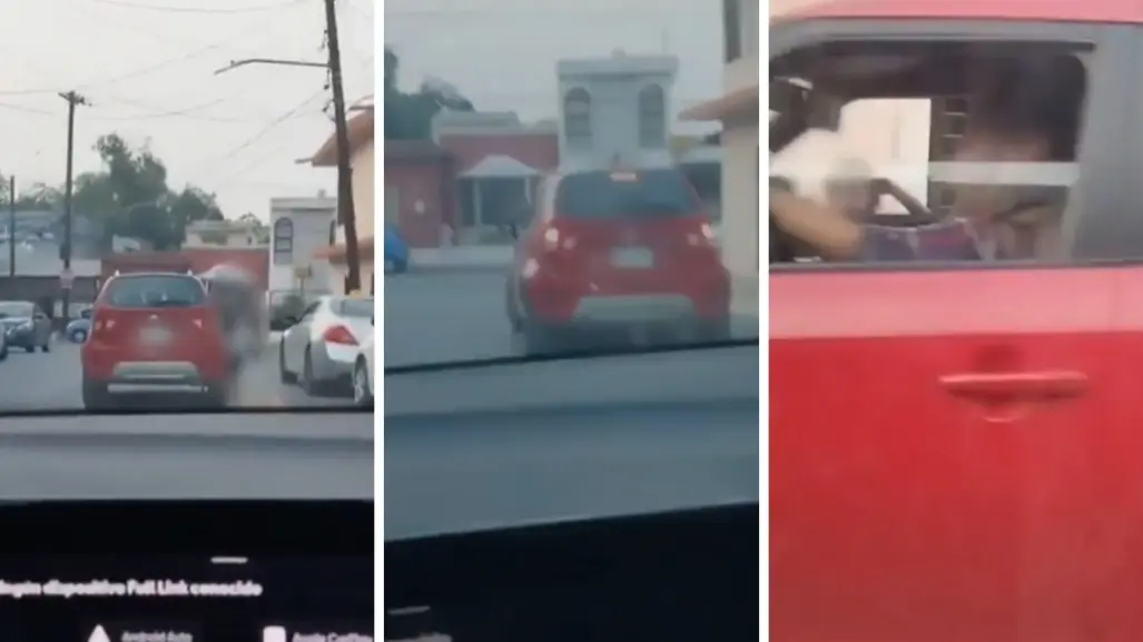 VIDEO | Mujer obliga a su hija a correr colgada de vehículo en Guadalupe