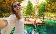 La pequeña isla que está dentro de un cenote en Yucatán