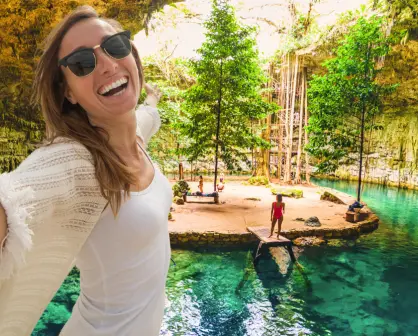 La pequeña isla que está dentro de un cenote en Yucatán