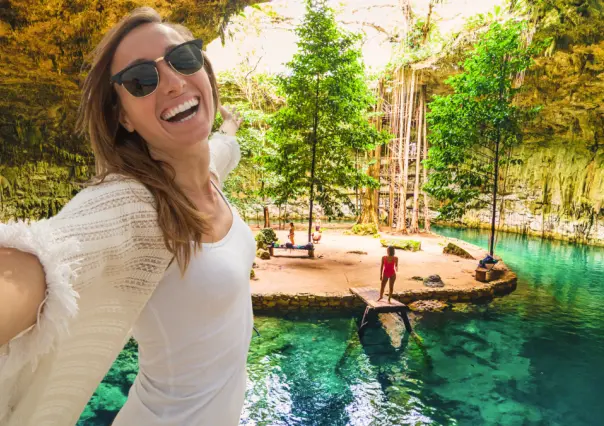 La pequeña isla que está dentro de un cenote en Yucatán
