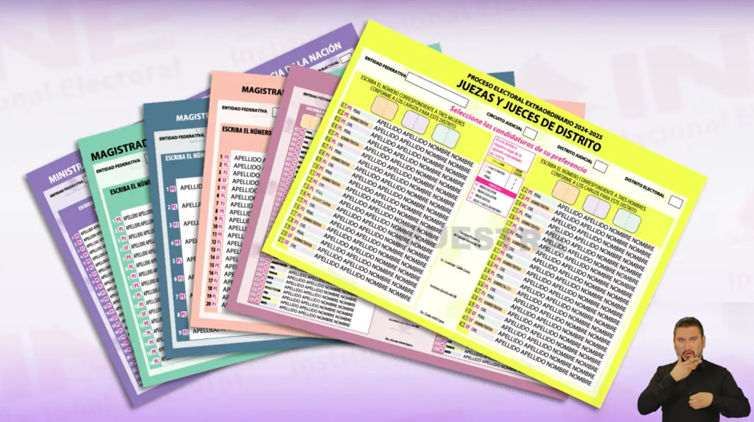 ¿Qué significan los colores de las boletas de la elección al Poder Judicial? Foto: Captura de pantalla (Youtube: INETV)