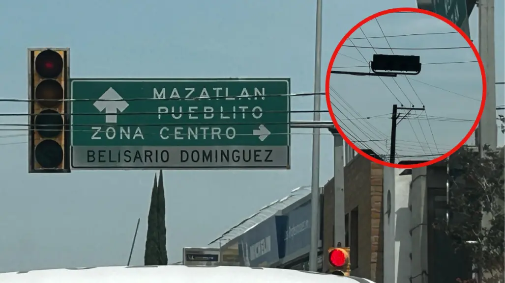 Los semáforos de Durango cuya luz roja es casi invisible