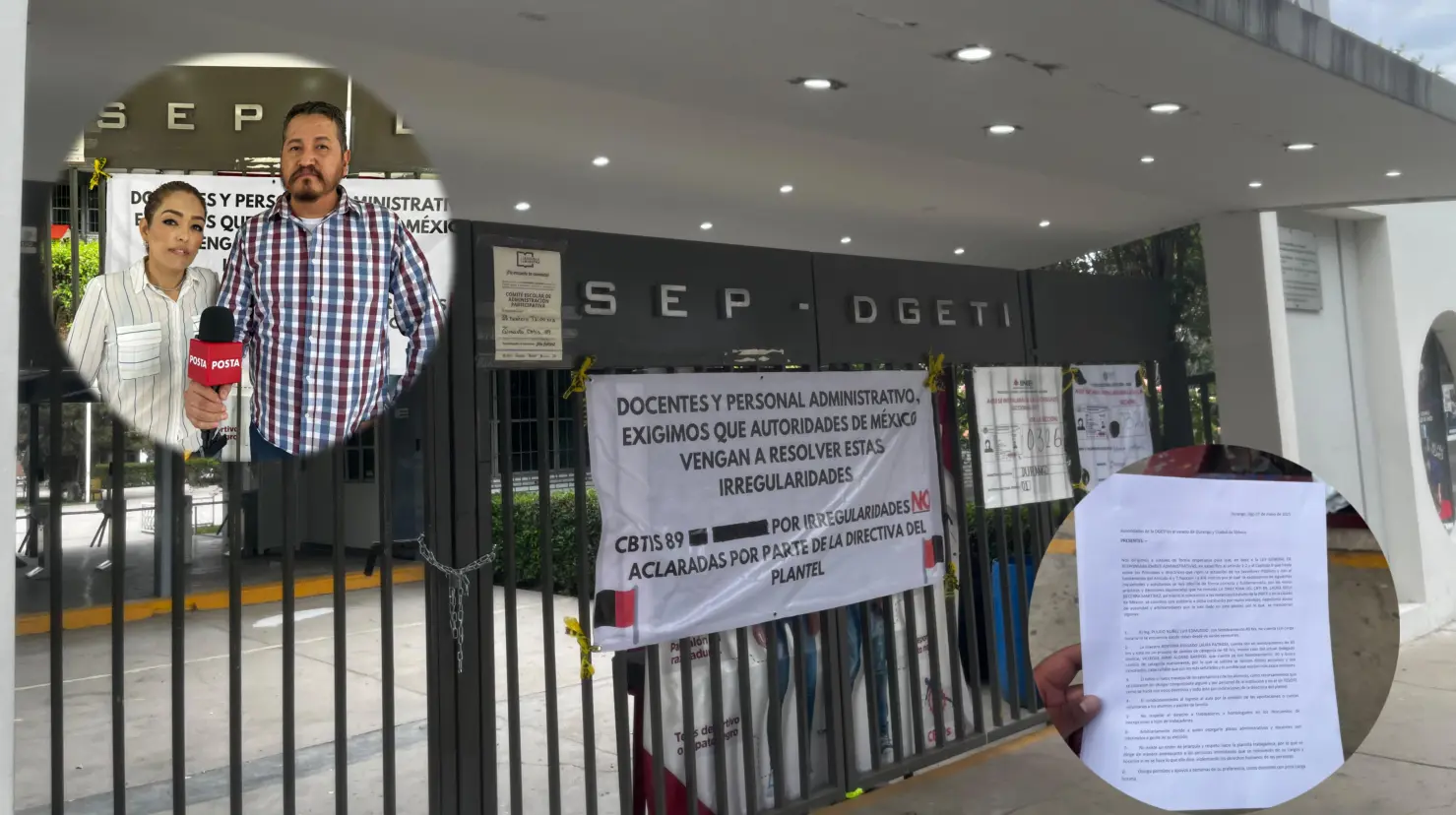 Foto: Alejandro Ávila | Trabajadores del CBTIS 89 señalan irregularidades en contra de su directora.