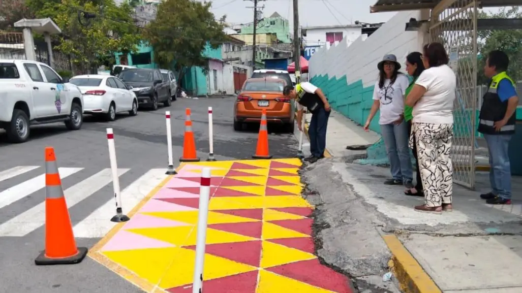 Mejoran seguridad escolar con urbanismo táctico entorno de Jardín de Niños de Monterrey