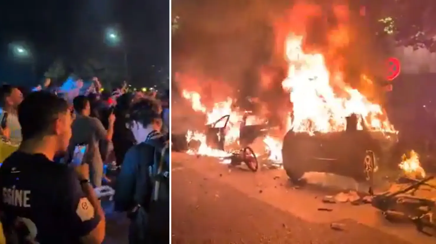 Disturbios en París dejan al menos 68 personas arrestadas tras celebración del PSG. Foto: X (@Altosnoticiasp1)