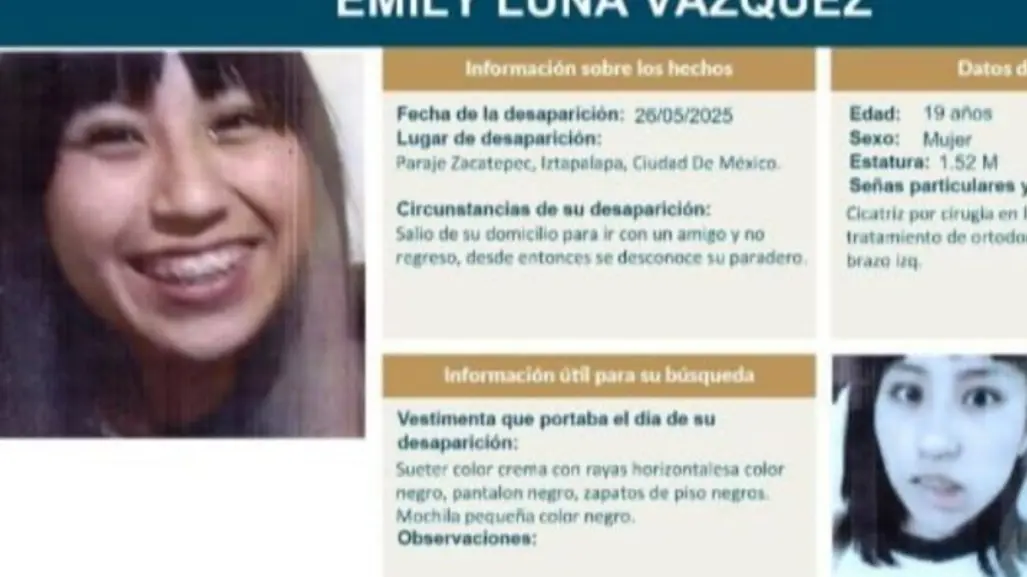 Justicia para Emily Luna: hallan su cuerpo tras días desaparecida en la CDMX; denuncian omisiones en búsqueda