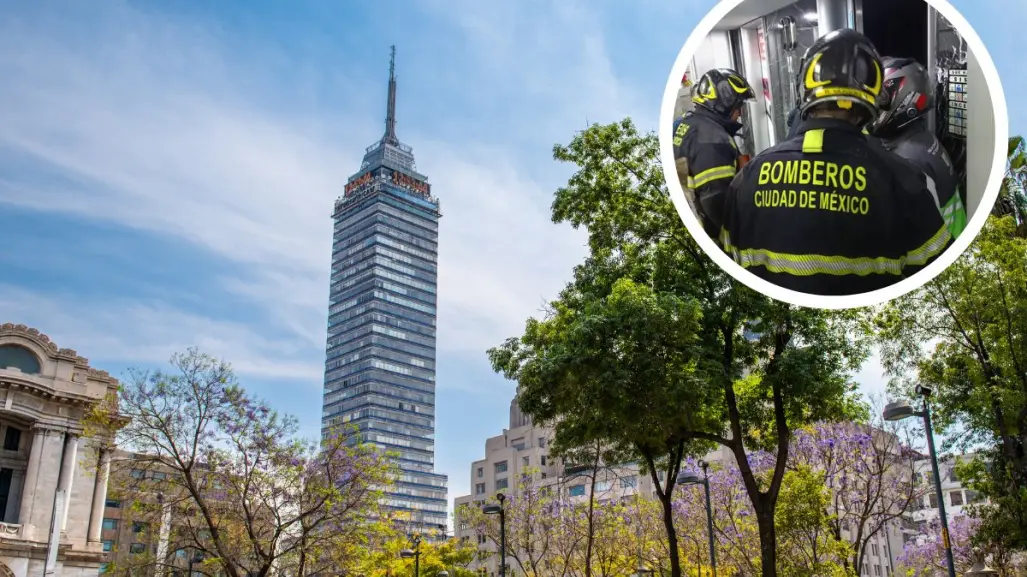Rescatan a 12 personas atrapadas en elevador de la Torre Latinoamericana en CDMX