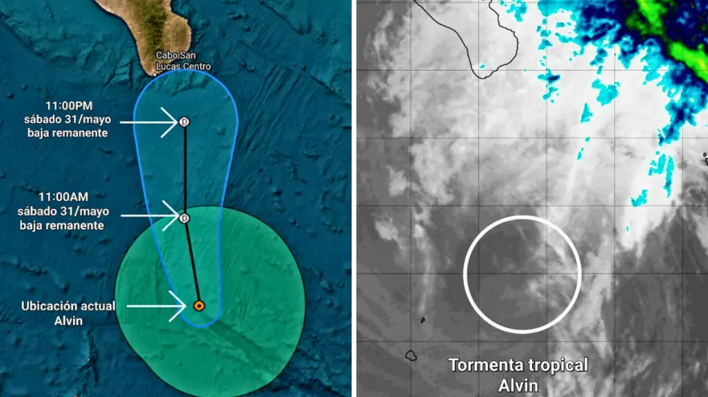 Tormenta tropical Alvin se degrada a baja presión: lluvias y vientos moderados en BCS