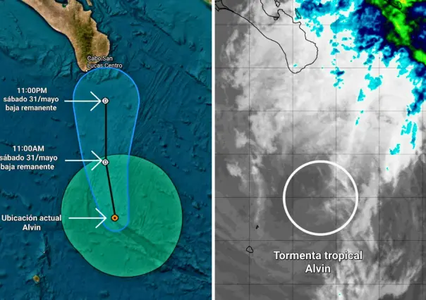 Tormenta tropical Alvin se degrada a baja presión: lluvias y vientos moderados en BCS