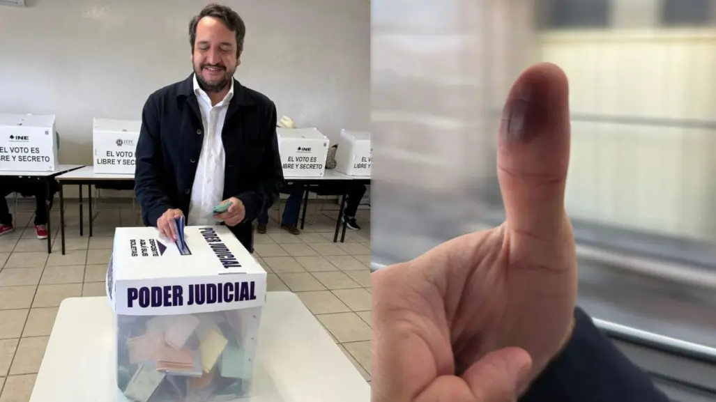 Andy López Beltrán emite su voto en Durango