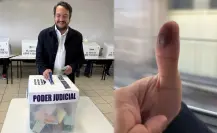 Andy López Beltrán emite su voto en Durango